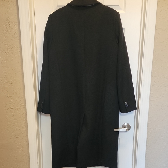 LOFT Elegant Dark Wool Coat sz Large - Picture 7 of 10